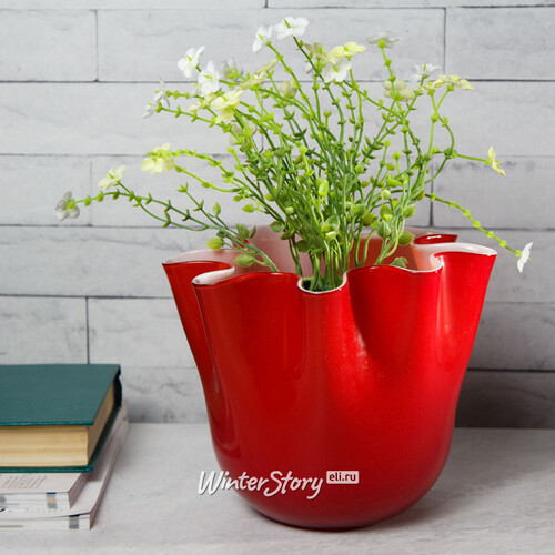 Декоративная ваза Алеберта 18 см красная EDG