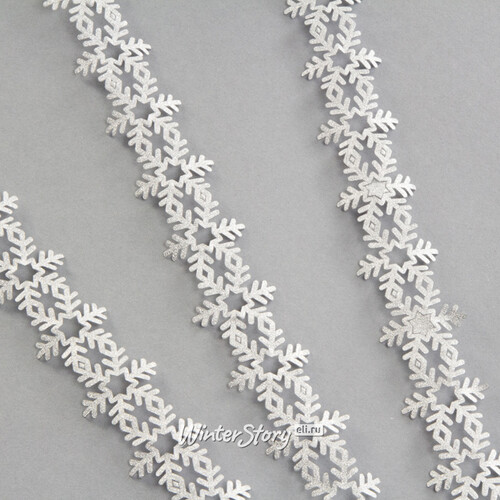 Декоративная клейкая лента Снежинки - Winter Story 300*4 см серебряная Edelman