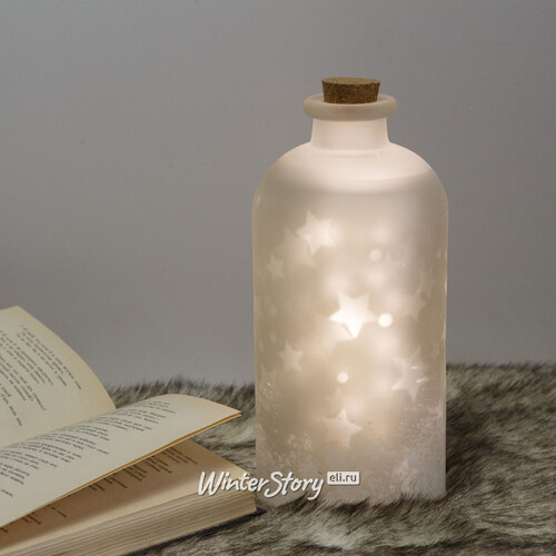 Декоративный светильник Dancing Stars 24 см, теплая белая LED подсветка, на батарейках, стекло Edelman