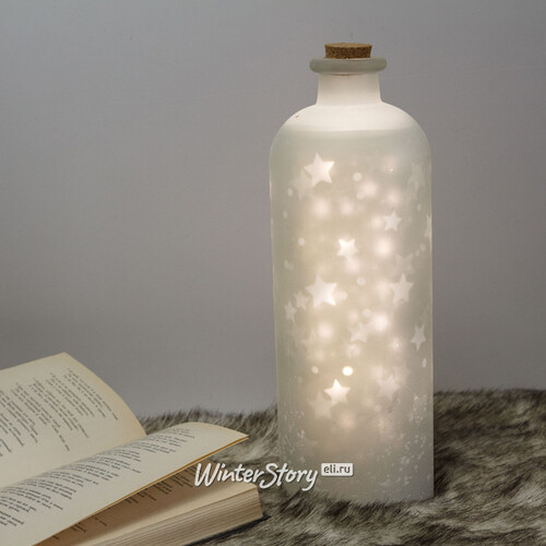 Декоративный светильник Dancing Stars 32 см, теплая белая LED подсветка, на батарейках, стекло Edelman