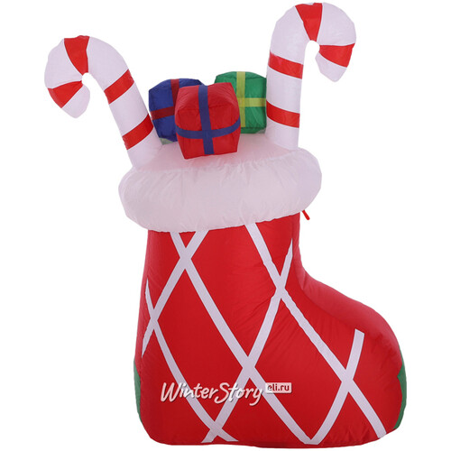 Надувная фигура Носок Санты с подарками - Christmas is coming 122 см с LED подсветкой, IP44 Edelman