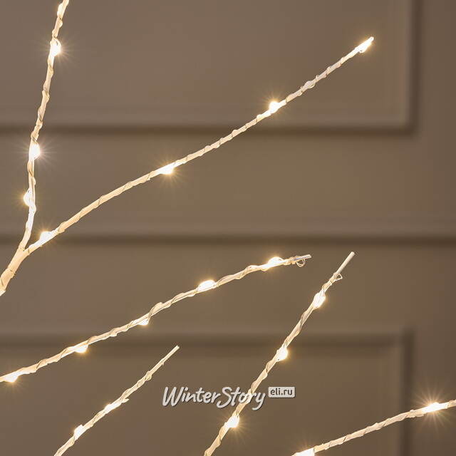 Светодиодное дерево Белая Береза 60 см, 96 теплых белых LED ламп, на батарейках, IP20 Edelman