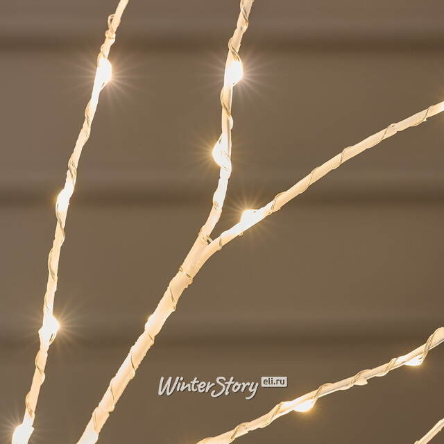 Светодиодное дерево Белая Береза 60 см, 96 теплых белых LED ламп, на батарейках, IP20 Edelman