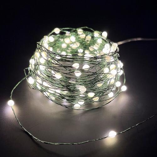 Светодиодная гирлянда Роса Luca Grande 15 м, 150 теплых белых LED, зеленая проволока, IP44 Edelman