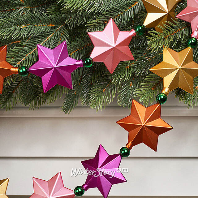 Бусы на елку Звездный Калейдоскоп 270 см, пластик Winter Deco