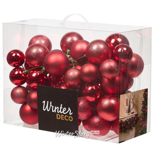 Гирлянда из елочных шаров Гранатовая Нить - Winter Gems 180*17 см, пластик Winter Deco