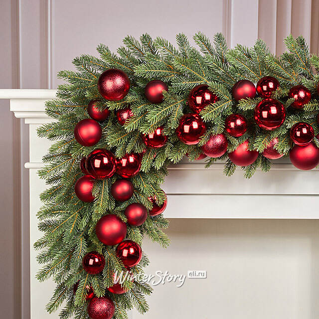 Гирлянда из елочных шаров Гранатовая Нить - Winter Gems 180*17 см, пластик Winter Deco