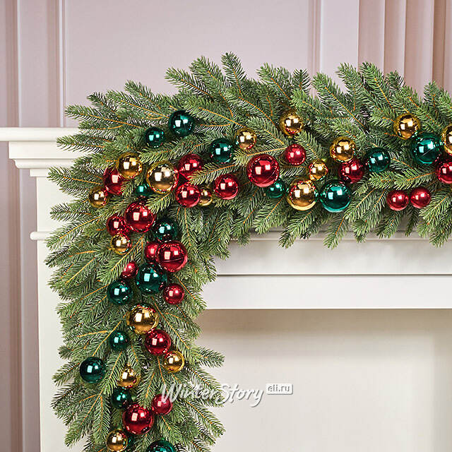 Гирлянда из елочных шаров Волшебные Самоцветы - Winter Gems 180*14 см, пластик Winter Deco