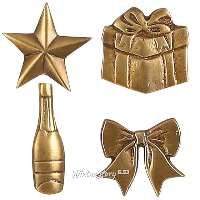 Набор украшений для свечей Golden Holiday 13 см, 4 шт Edelman