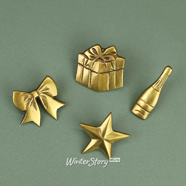 Набор украшений для свечей Golden Holiday 13 см, 4 шт Edelman