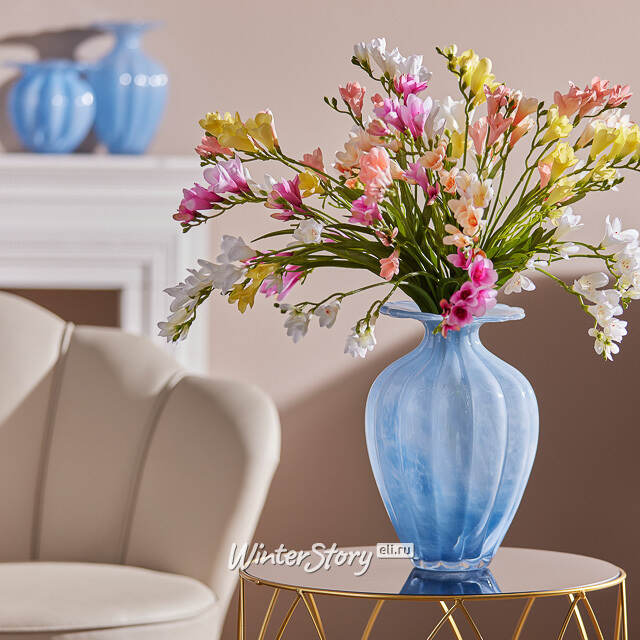 Стеклянная ваза Sontuoso 25 см лазурная EDG