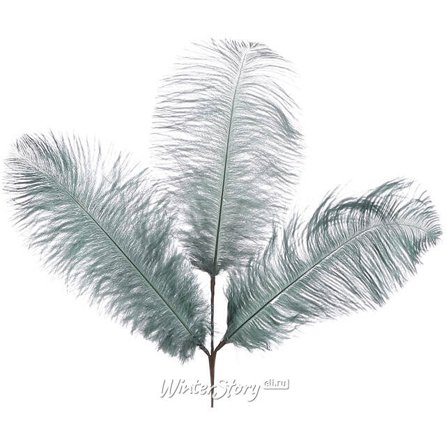 Искусственная ветка с перьями Брондрика 61 см зеленая Edelman