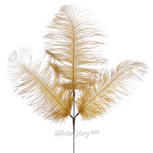 Декоративная ветка с перьями Trixypona 61 см желтая Edelman