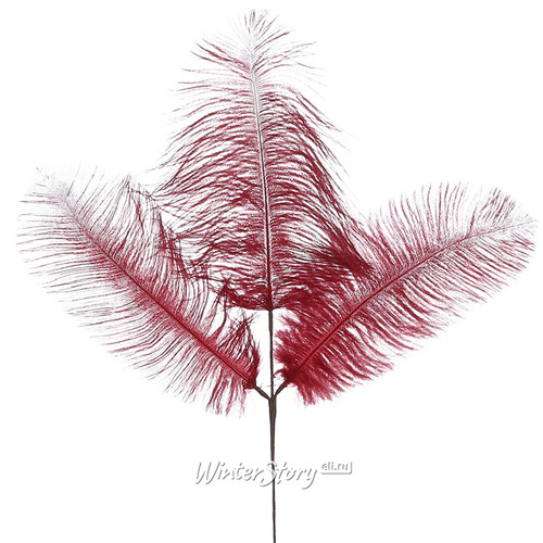 Декоративная ветка с перьями Trixypona 61 см бордовая Edelman