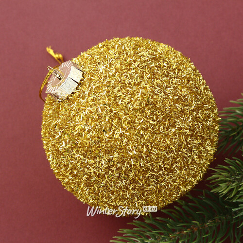 Набор елочных шаров Fluffy Shine: Золотой 10 см, 24 шт Edelman