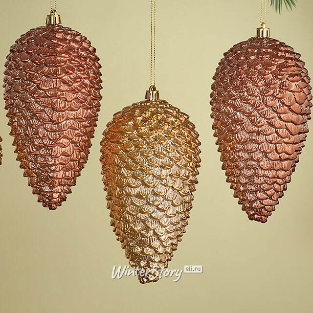 Елочные игрушки Шишка - Baston Royale 16*9 см, 4 шт, пластик Winter Deco