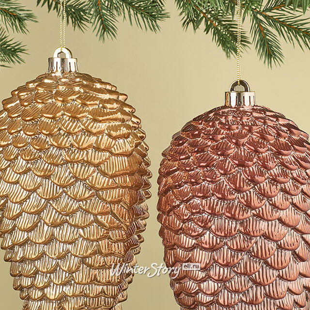 Елочная игрушка Шишка - Baston Royale 24*14 см, 2 шт, пластик Winter Deco