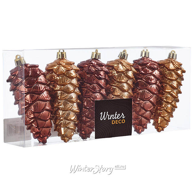 Елочные игрушки Шишки - Baston Royale 11*5 см, 6 шт, пластик Winter Deco