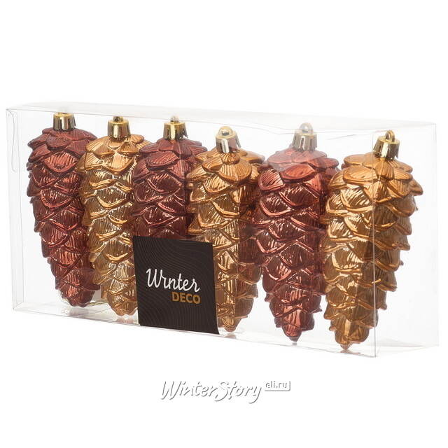 Елочные игрушки Шишки - Baston Royale 11*5 см, 6 шт, пластик Winter Deco