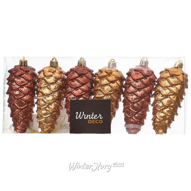Елочные игрушки Шишки - Baston Royale 11*5 см, 6 шт, пластик Winter Deco