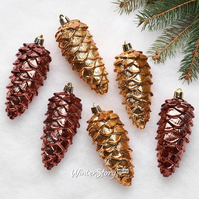 Елочные игрушки Шишки - Baston Royale 11*5 см, 6 шт, пластик Winter Deco