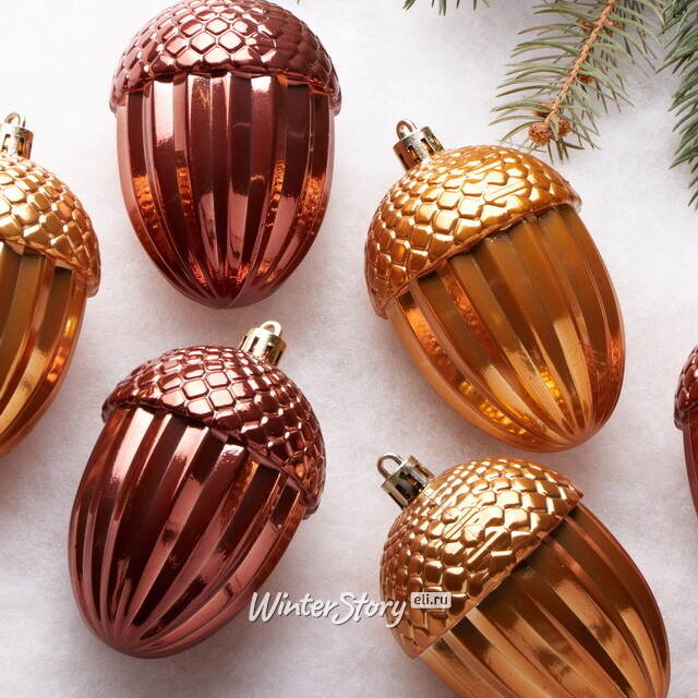 Елочные игрушки Желуди - Baston Royale 9*6 см, 6 шт, пластик Winter Deco