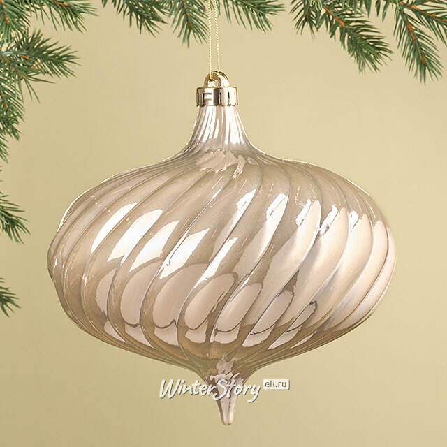 Елочная игрушка Луковка Petrice 19 см перламутр, пластик Winter Deco