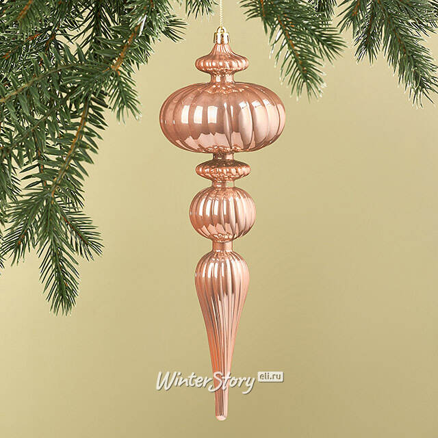 Елочная игрушка Сосулька Petrice 29 см розовое золото, пластик Winter Deco