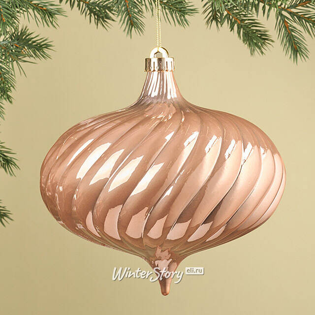 Елочная игрушка Луковка Petrice 19 см розовое золото, пластик Winter Deco