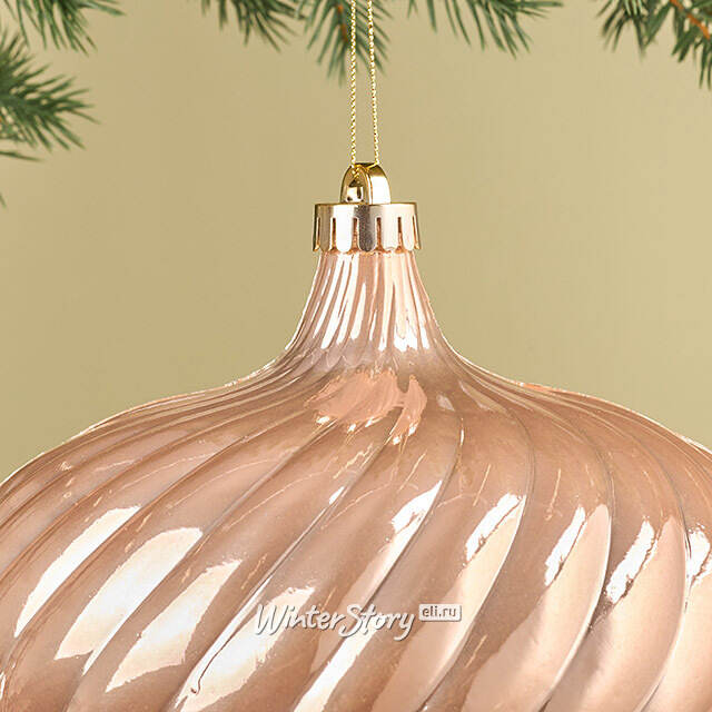 Елочная игрушка Луковка Petrice 19 см розовое золото, пластик Winter Deco