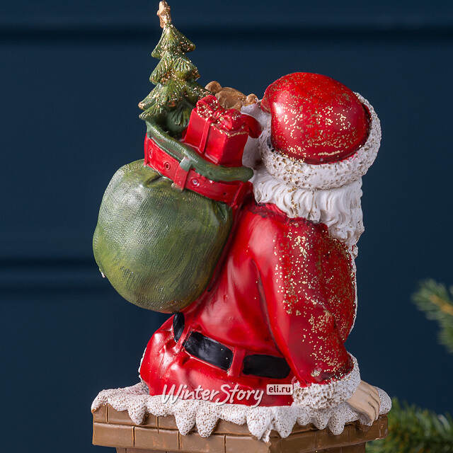 Новогодняя фигурка Санта Клаус на крыше 21 см Edelman