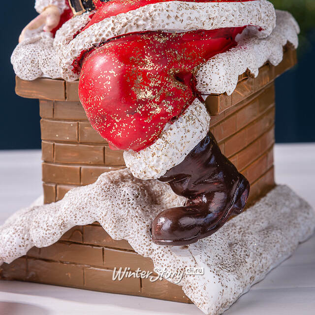 Новогодняя фигурка Санта Клаус на крыше 21 см Edelman