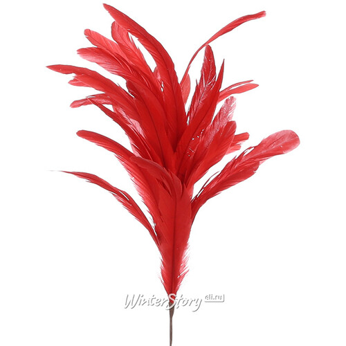 Декоративная ветка с перьями Gerdiway 80 см красная Edelman