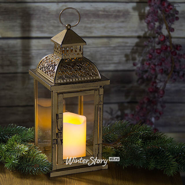 Подсвечник фонарь Альгамбра 33*14 см коричневый Hogewoning