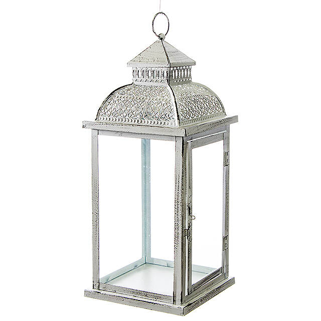 Подсвечник фонарь Альгамбра 46*20 см белый Hogewoning