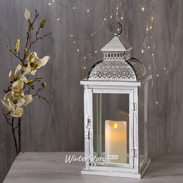 Подсвечник фонарь Альгамбра 46*20 см белый Hogewoning