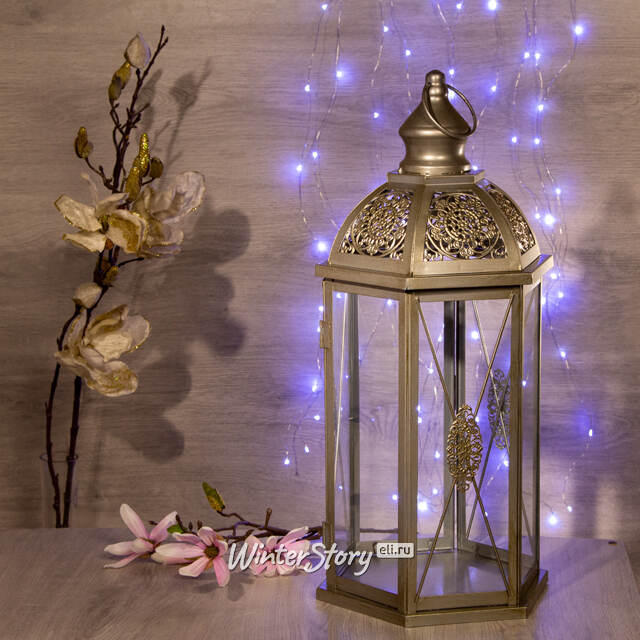 Фонарь для свечи Гранада 49 см, темное серебро Hogewoning