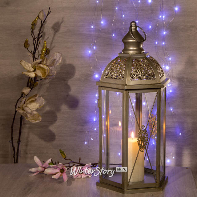 Фонарь для свечи Гранада 49 см, темное серебро Hogewoning