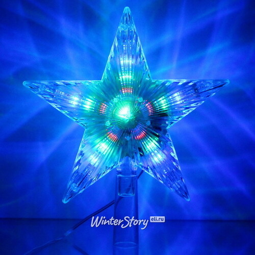 Светящаяся звезда на елку Новогодние Лучи 18 см, 28 разноцветных LED ламп с мерцанием Serpantin
