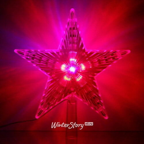 Светящаяся звезда на елку Праздничные Огни 22 см, 31 разноцветная LED лампа с мерцанием Serpantin
