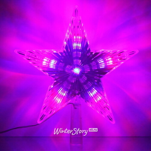 Светящаяся звезда на елку Праздничные Огни 22 см, 31 разноцветная LED лампа с мерцанием Serpantin