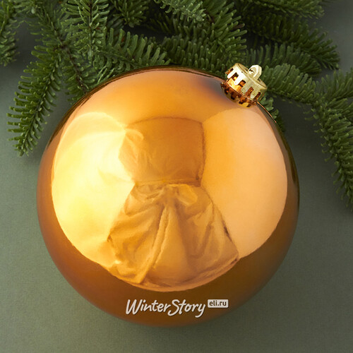 Пластиковый шар Sonder 15 см оранжевый глянцевый Winter Deco