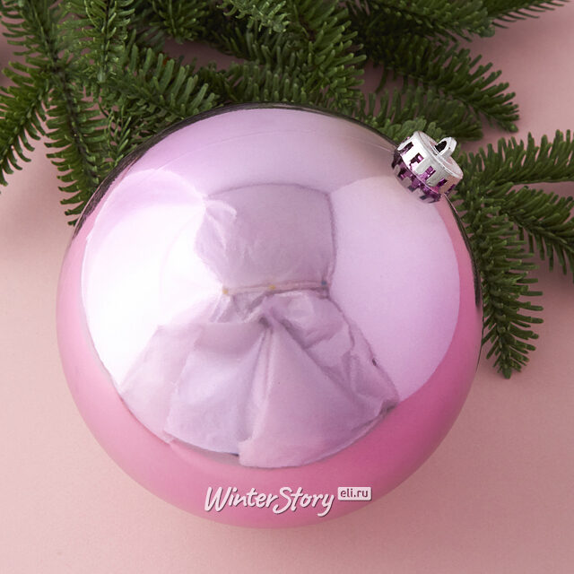 Пластиковый шар Sonder 15 см сиреневый глянцевый Winter Deco