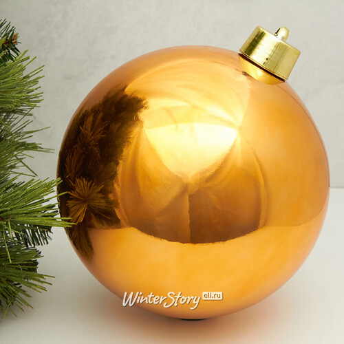 Пластиковый шар Sonder 25 см оранжевый глянцевый Winter Deco