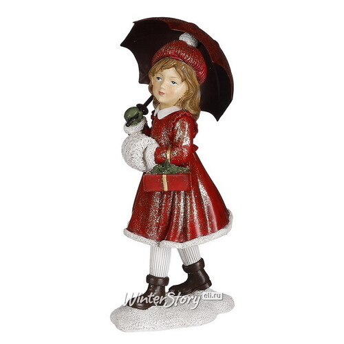 Новогодняя фигурка Девочка Клара с зонтиком 20 см Edelman
