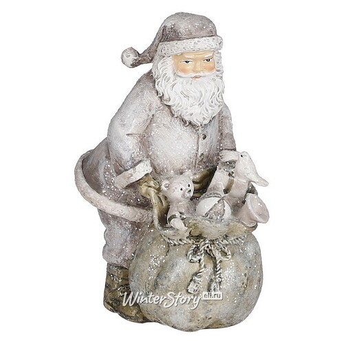 Новогодняя фигурка Санта с мешком подарков 14 см Edelman