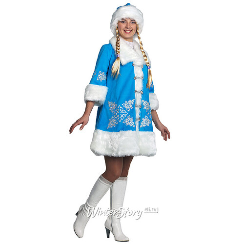 Карнавальный костюм для взрослых Снегурочка с вышивкой, 46 размер Батик