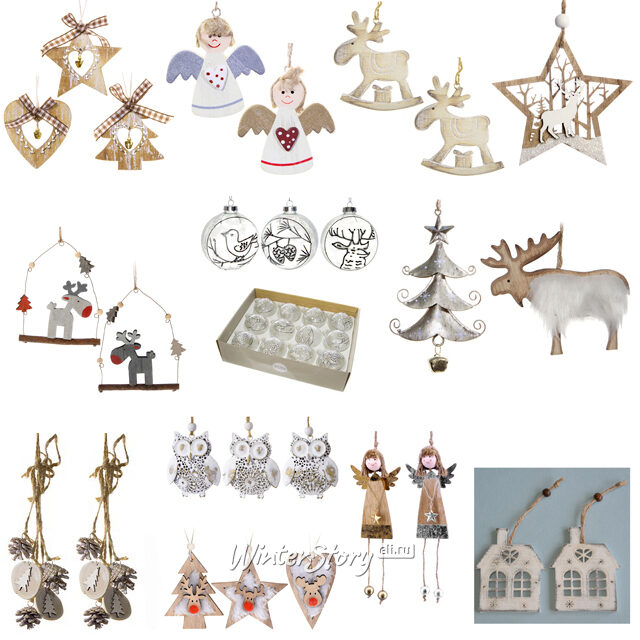 Набор елочных украшений Шведская Сказка, 41 игрушка Снегурочка