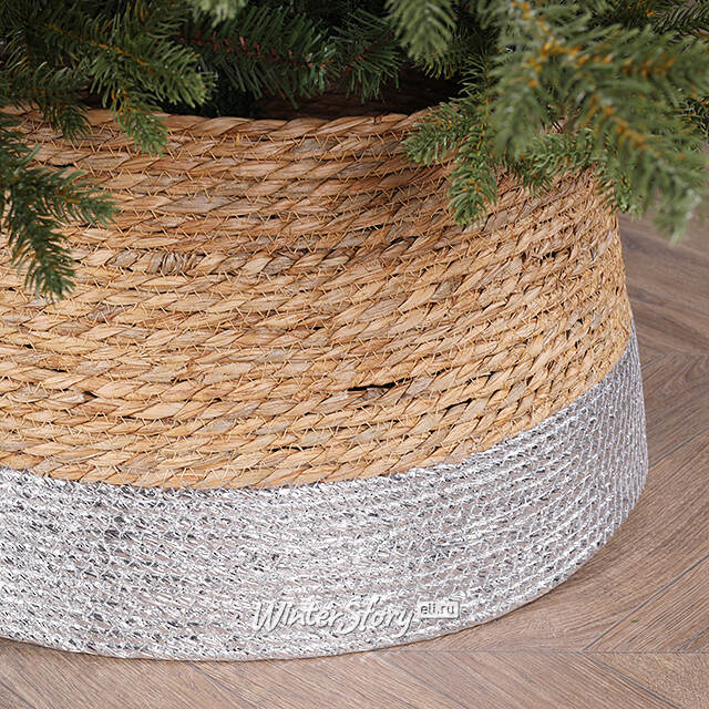 Плетеная корзина для елки Bruno 58*26 см серебряная Edelman