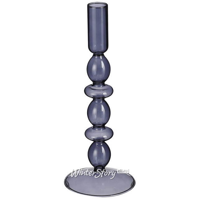 Стеклянный подсвечник Lance 24 см синий Edelman